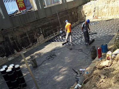 北京朝阳区防水公司屋顶防水堵漏施工现场